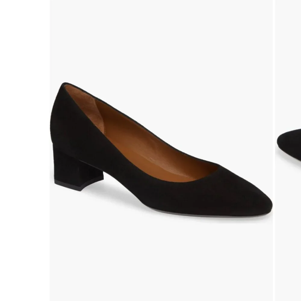 Black Suede Shoes Pasha Pump, Size 10.5